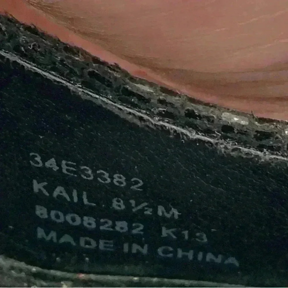 Calvin Klein heels 8.5 Kail black leather snakeskin embossed platforms party - Picture 11 of 14